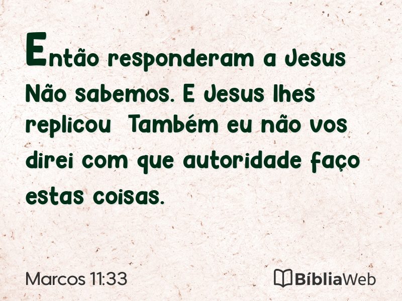 Marcos 11:33 em imagem para compartilhar