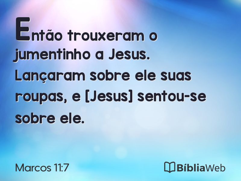 Marcos 11:7 em imagem para compartilhar