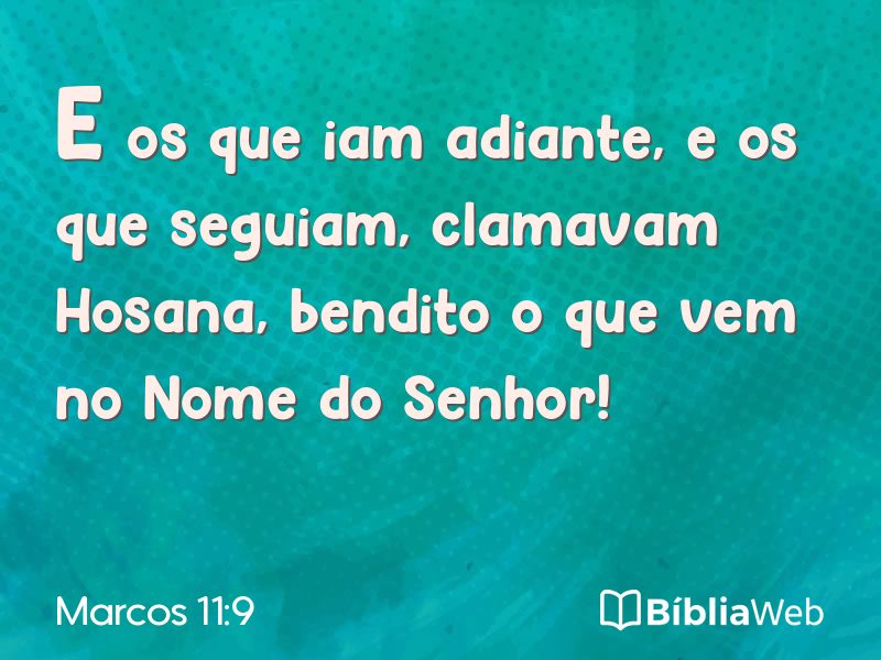 Marcos 11:9 em imagem para compartilhar