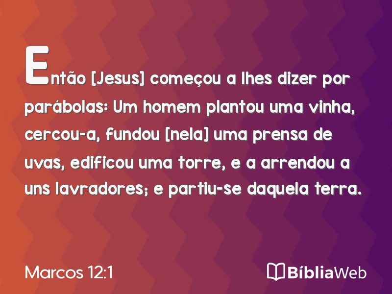 Marcos 12:1 em imagem para compartilhar
