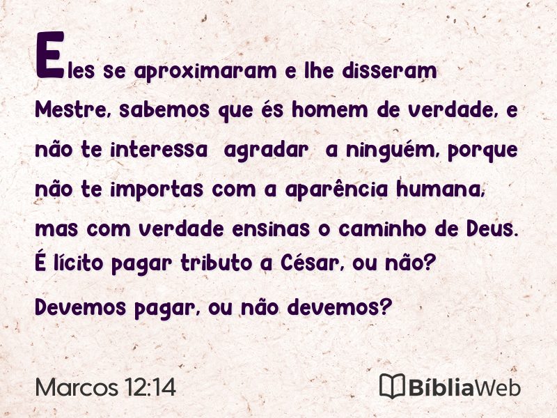 Marcos 12:14 em imagem para compartilhar