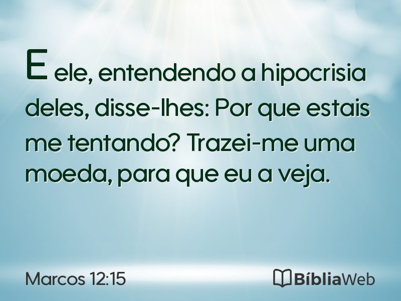 Marcos 12:15 em imagem para compartilhar