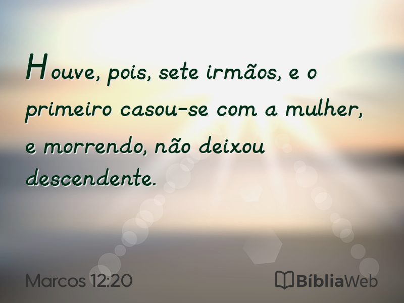 Marcos 12:20 em imagem para compartilhar
