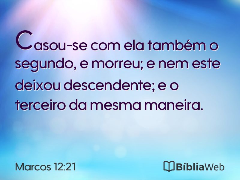 Marcos 12:21 em imagem para compartilhar