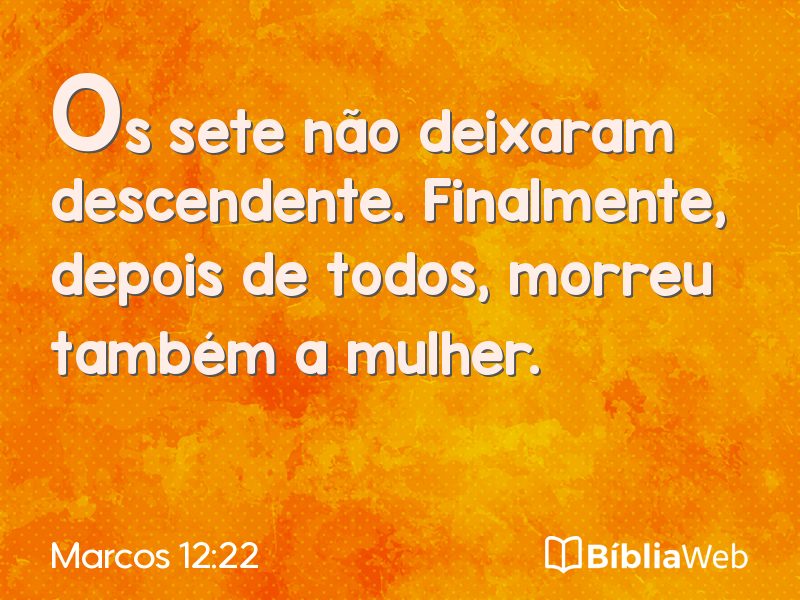 Marcos 12:22 em imagem para compartilhar