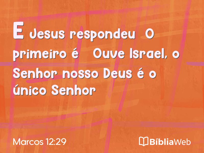 Marcos 12:29 em imagem para compartilhar