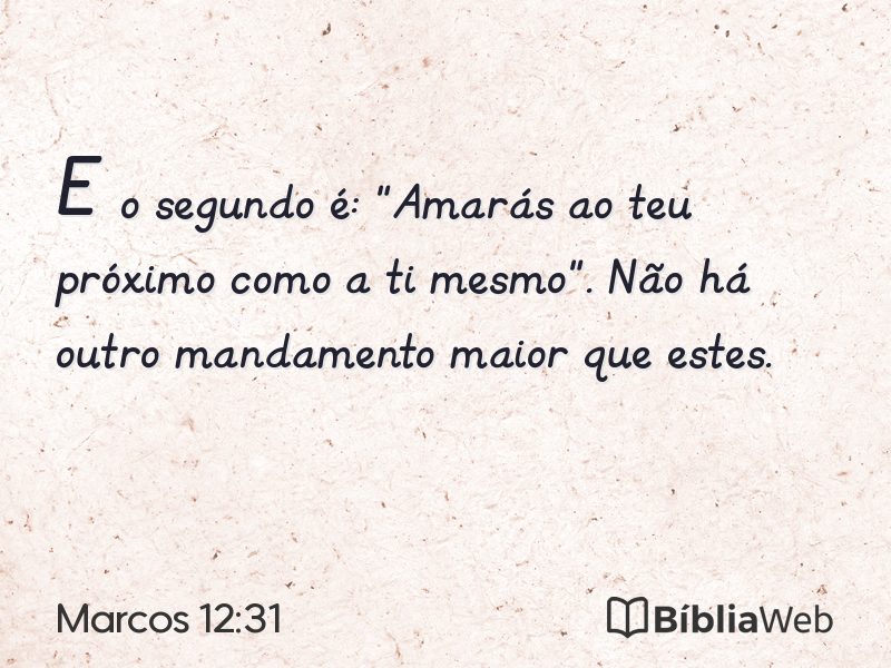 Marcos 12:31 em imagem para compartilhar