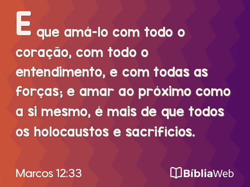 Marcos 12:33 em imagem para compartilhar