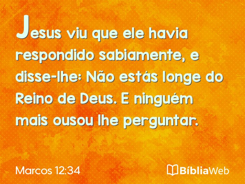 Marcos 12:34 em imagem para compartilhar