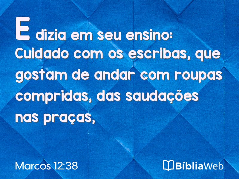 Marcos 12:38 em imagem para compartilhar
