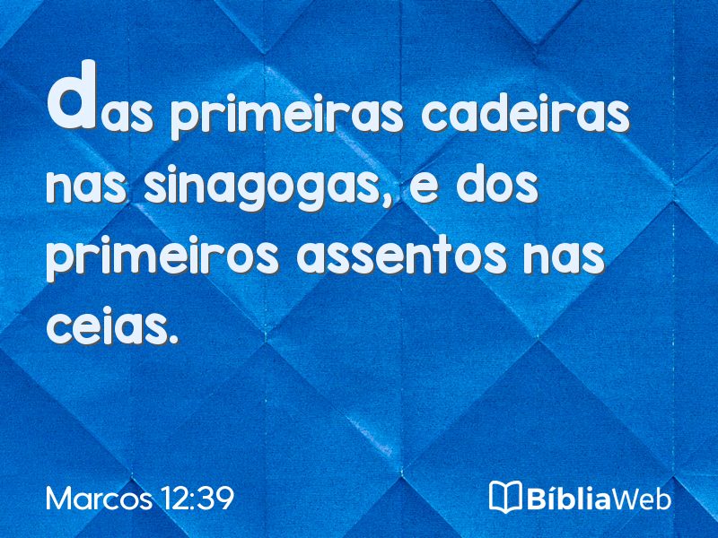 Marcos 12:39 em imagem para compartilhar