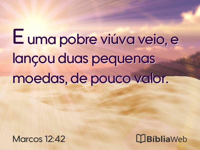 Marcos 12:42 em imagem para compartilhar