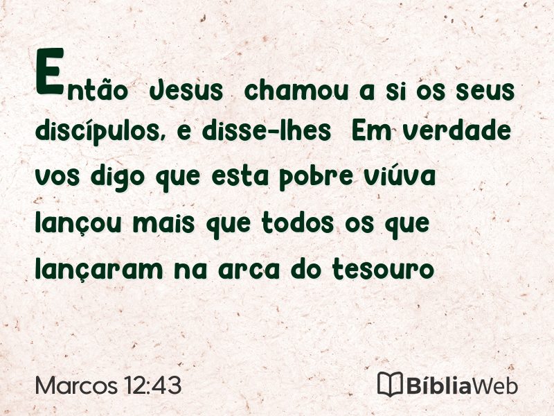 Marcos 12:43 em imagem para compartilhar