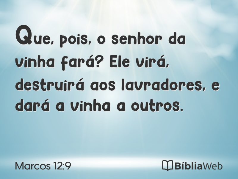 Marcos 12:9 em imagem para compartilhar