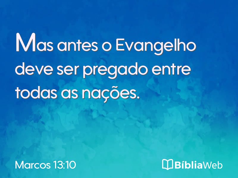 Marcos 13:10 em imagem para compartilhar