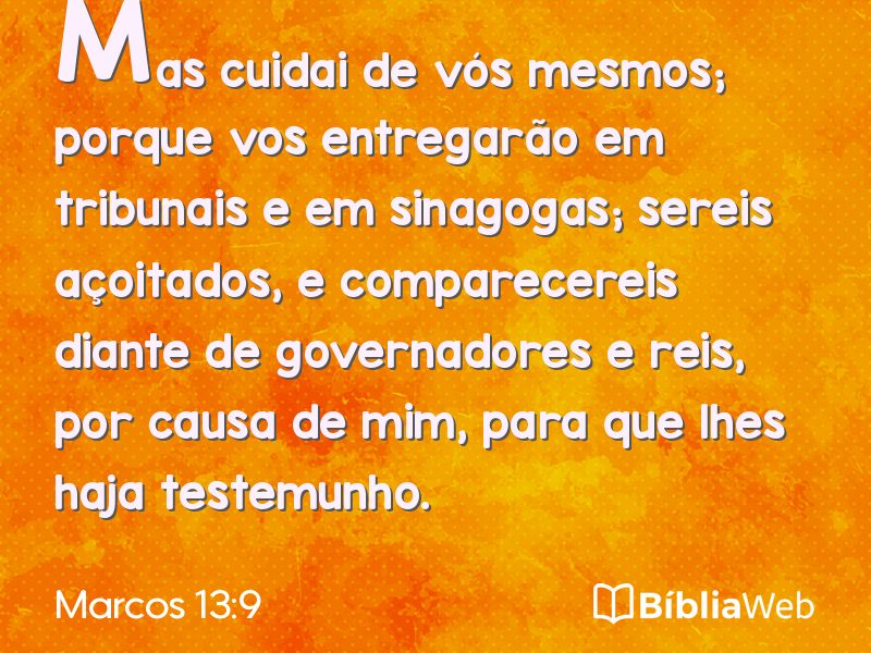 Marcos 13:9 em imagem para compartilhar