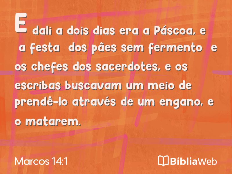 Marcos 14:1 em imagem para compartilhar