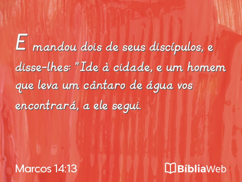Marcos 14:13 em imagem para compartilhar