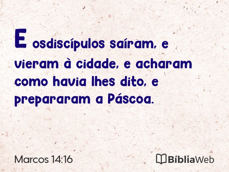 Marcos 14:16 em imagem para compartilhar