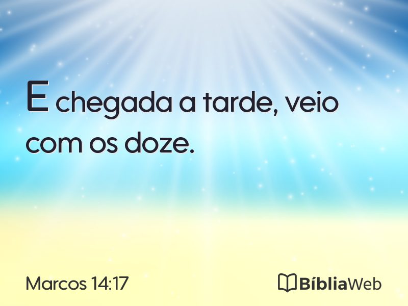 Marcos 14:17 em imagem para compartilhar