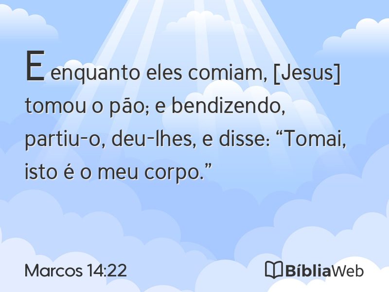 Marcos 14:22 em imagem para compartilhar