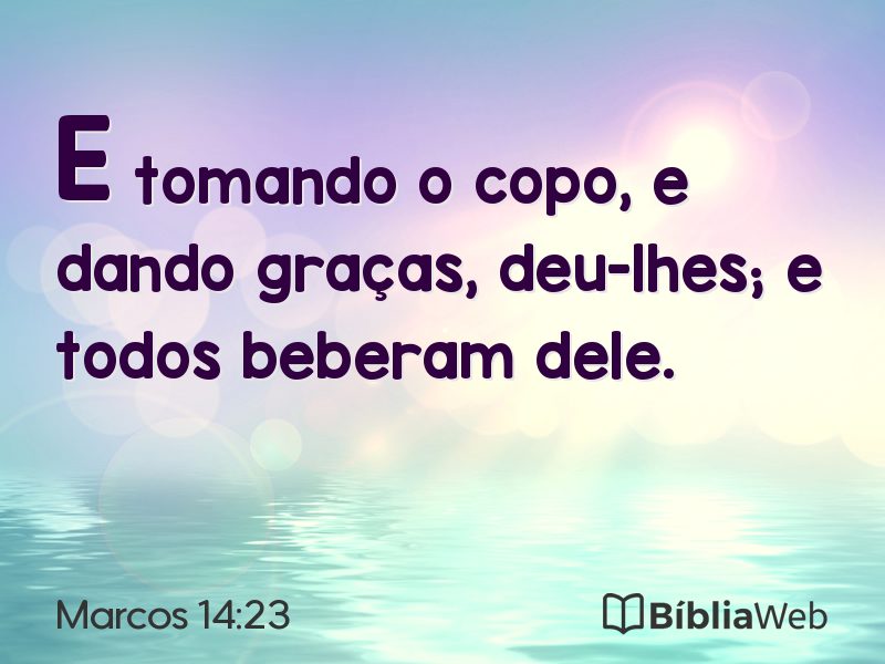 Marcos 14:23 em imagem para compartilhar
