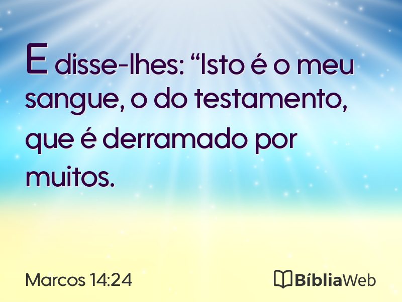 Marcos 14:24 em imagem para compartilhar