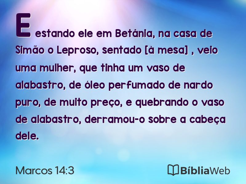 Marcos 14:3 em imagem para compartilhar