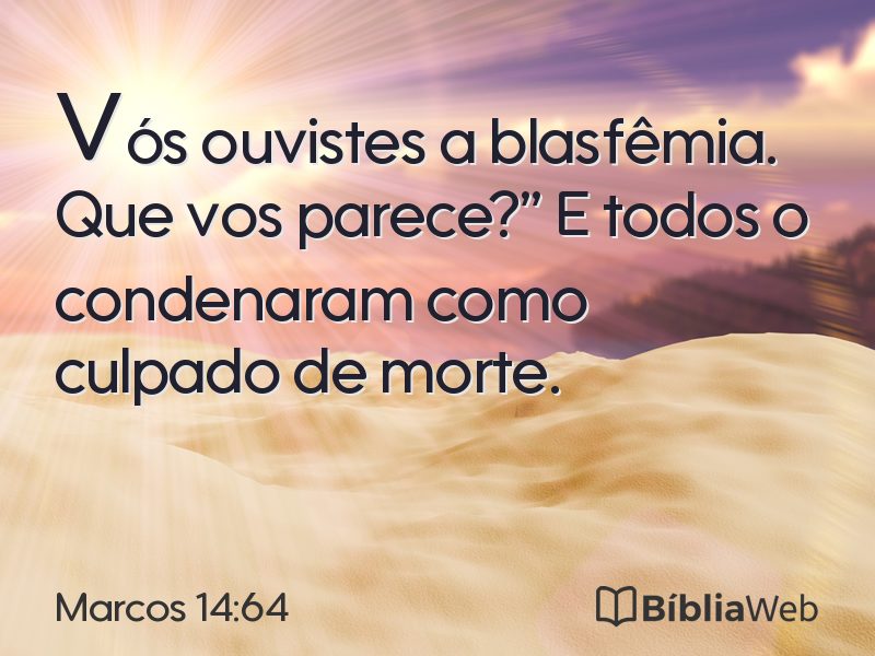 Marcos 14:64 em imagem para compartilhar