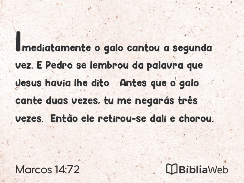Marcos 14:72 em imagem para compartilhar
