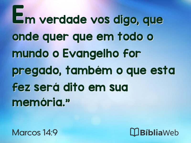 Marcos 14:9 em imagem para compartilhar