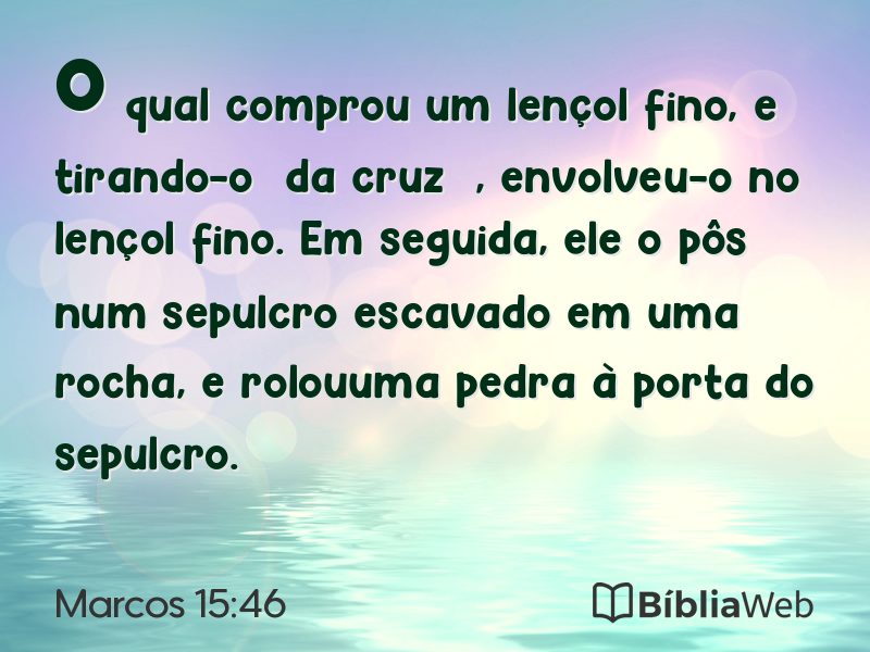 Marcos 15:46 em imagem para compartilhar
