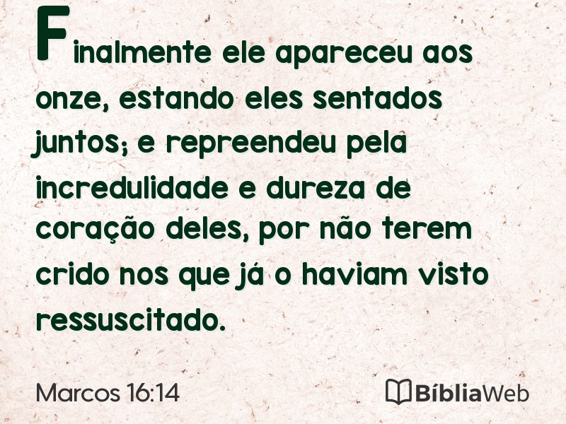 Marcos 16:14 em imagem para compartilhar