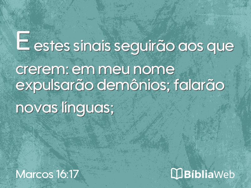 Marcos 16:17 em imagem para compartilhar