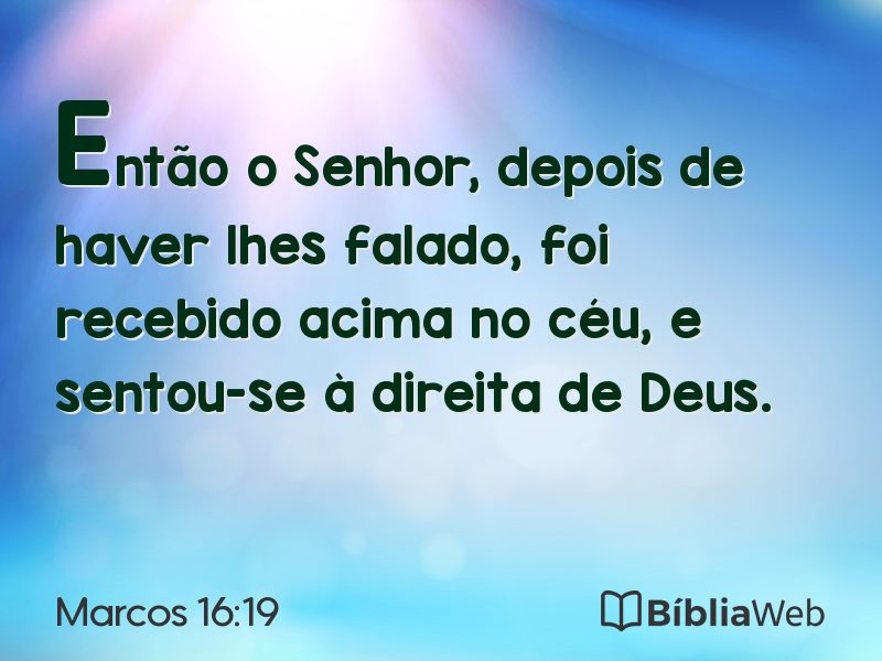 Marcos 16:19 em imagem para compartilhar