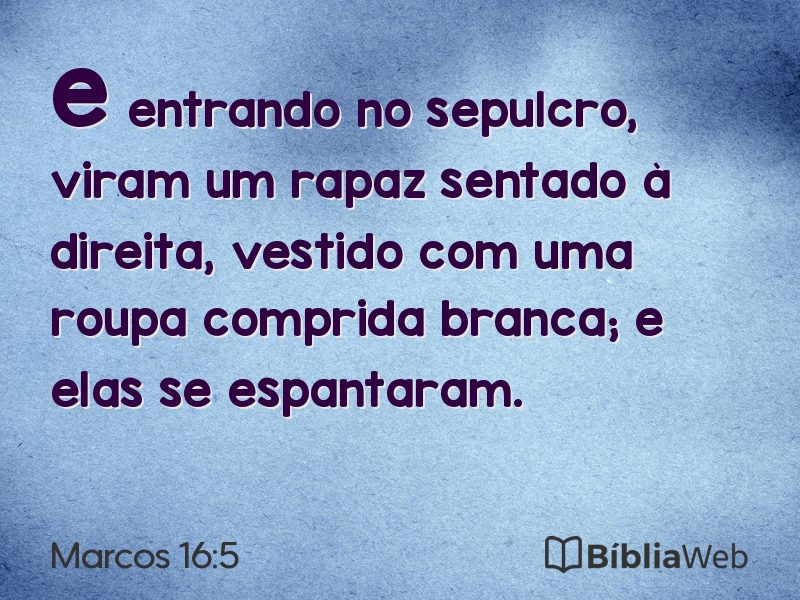 Marcos 16:5 em imagem para compartilhar