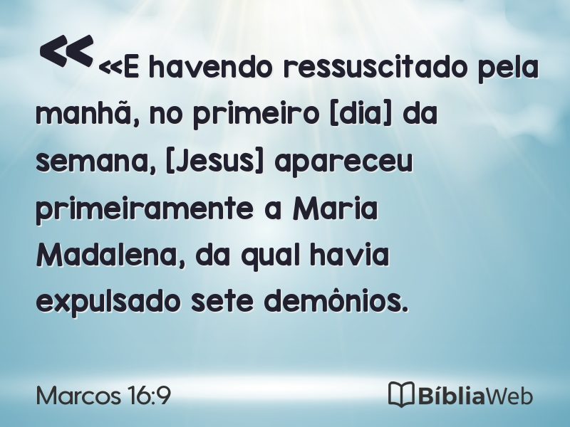 Marcos 16:9 em imagem para compartilhar