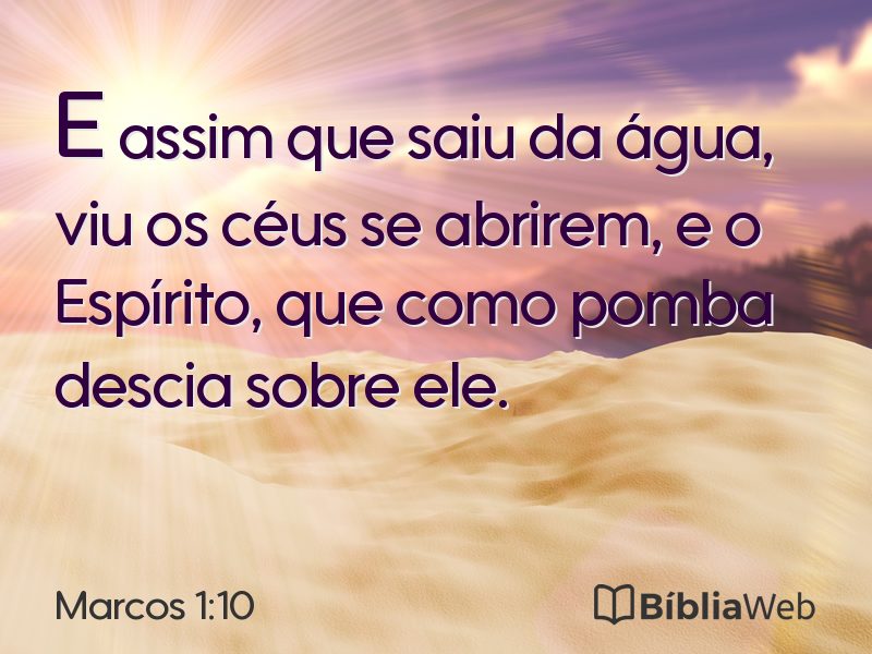 Marcos 1:10 em imagem para compartilhar