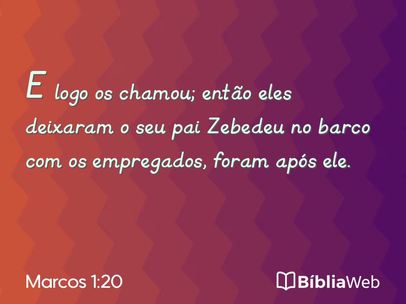 Marcos 1:20 em imagem para compartilhar