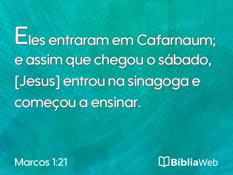 Marcos 1:21 em imagem para compartilhar