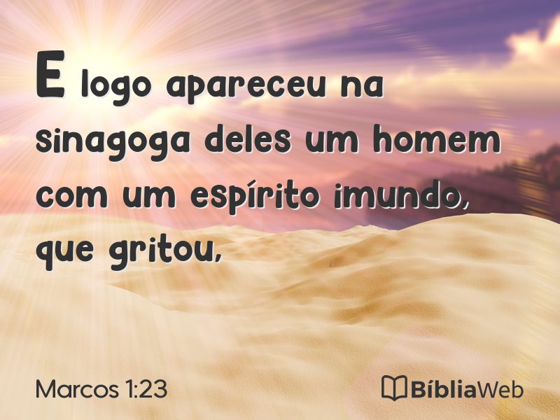 Marcos 1:23 em imagem para compartilhar
