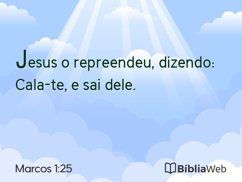 Marcos 1:25 em imagem para compartilhar