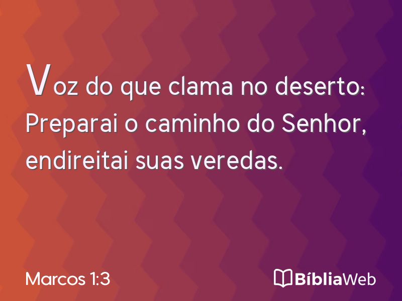 Marcos 1:3 em imagem para compartilhar