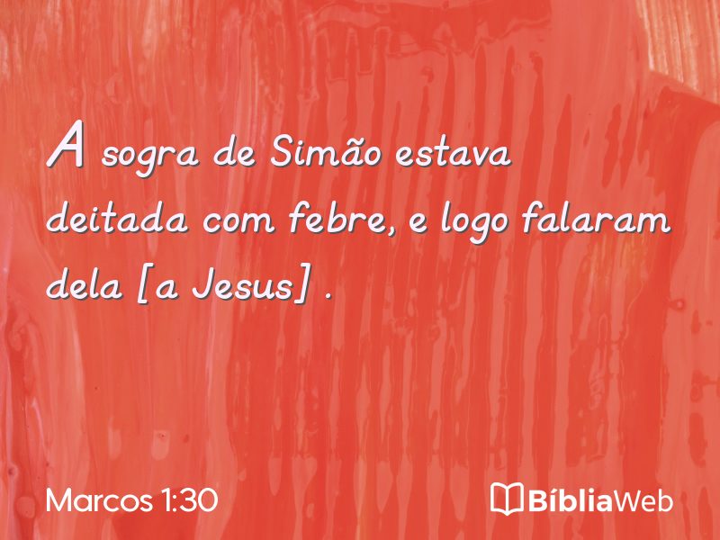 Marcos 1:30 em imagem para compartilhar