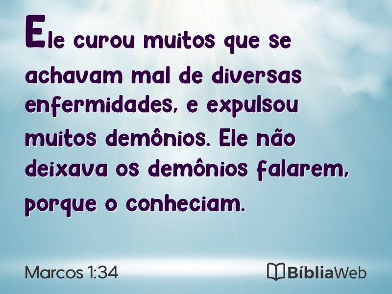 Marcos 1:34 em imagem para compartilhar