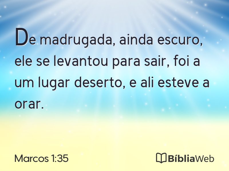 Marcos 1:35 em imagem para compartilhar