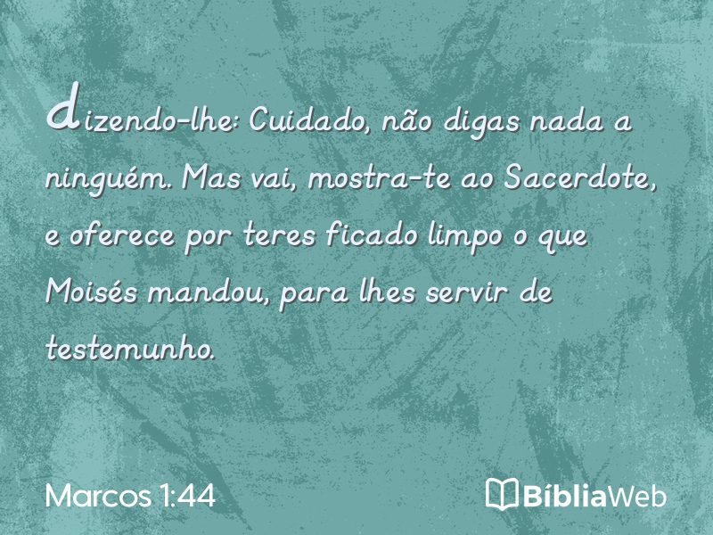 Marcos 1:44 em imagem para compartilhar