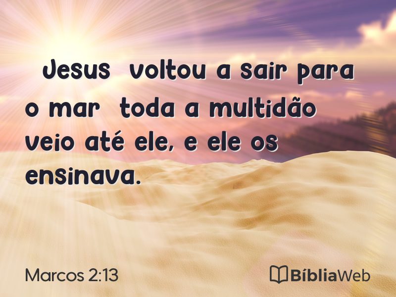 Marcos 2:13 em imagem para compartilhar