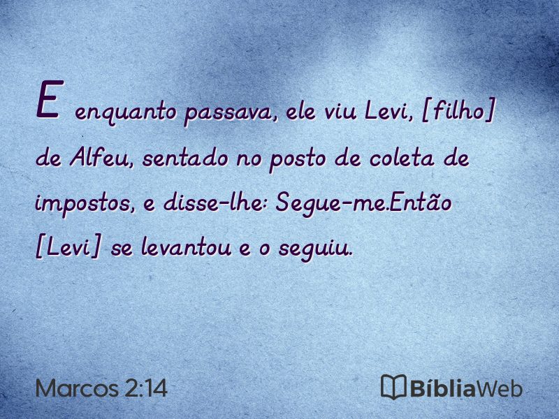 Marcos 2:14 em imagem para compartilhar