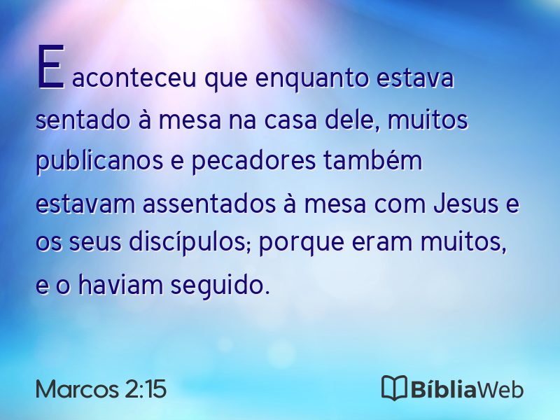 Marcos 2:15 em imagem para compartilhar